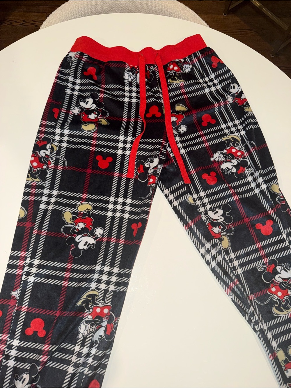Disney Red, Black & White Plaid Mickey Mouse Kids Pajama Pants